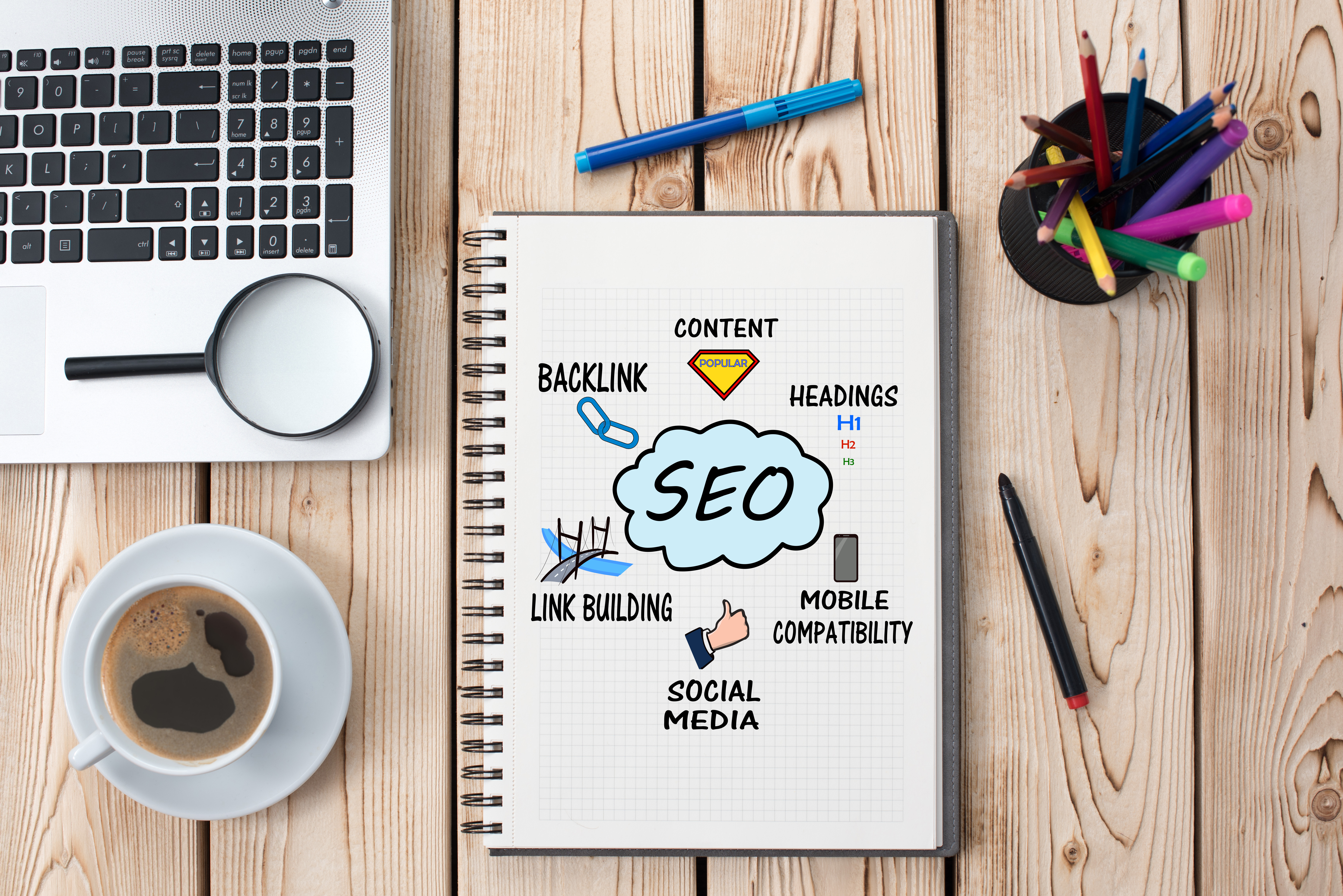 Search Engin Optimization key factors: Content,Headings, Mobile Compatibility, Link Building, Backlink